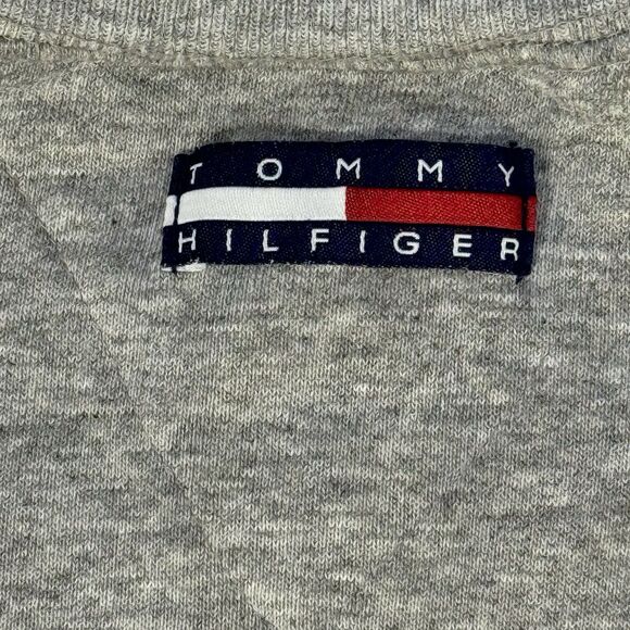 Vintage 90s Tommy Hilfiger Big Flag Sweatshirt Gray Men’s M Made in USA - Picture 8 of 10